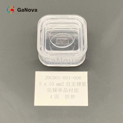 Ein-Gesicht 5*10mm2 UNO-lackierte Si-artigen freistehenden GaN Single Crystal Substrate Resistivity &gt; 10 ⁶ Ω·Cm Rf-Gerät-Oblate